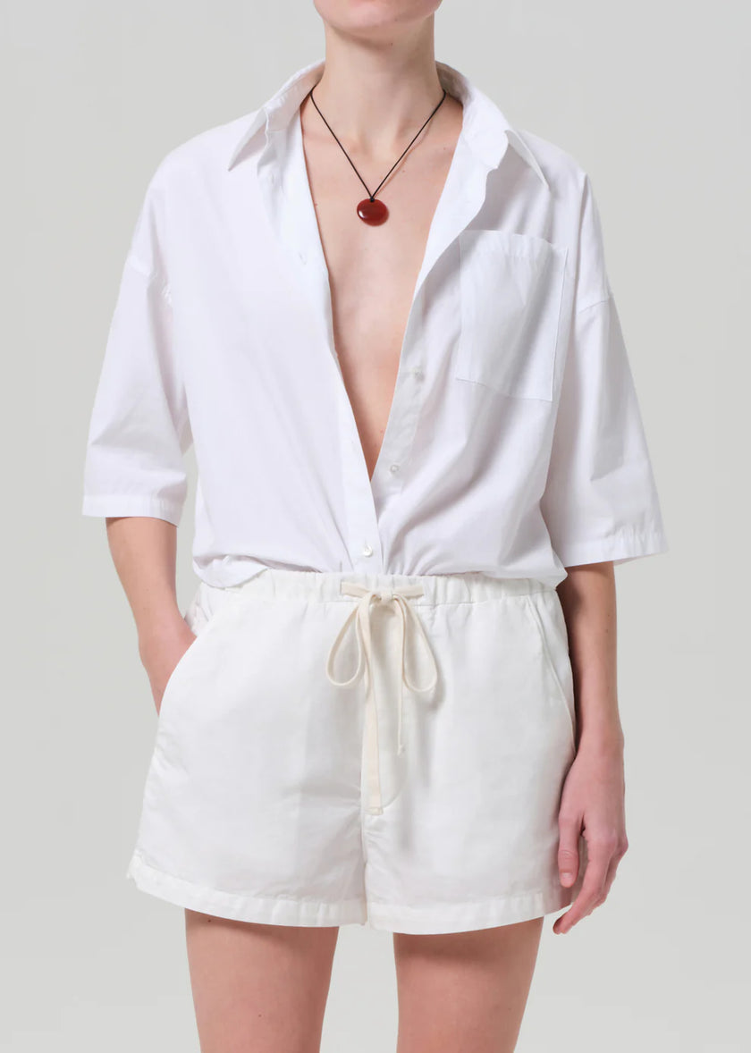 FRANCES CROPPED CAPE BUTTON UP