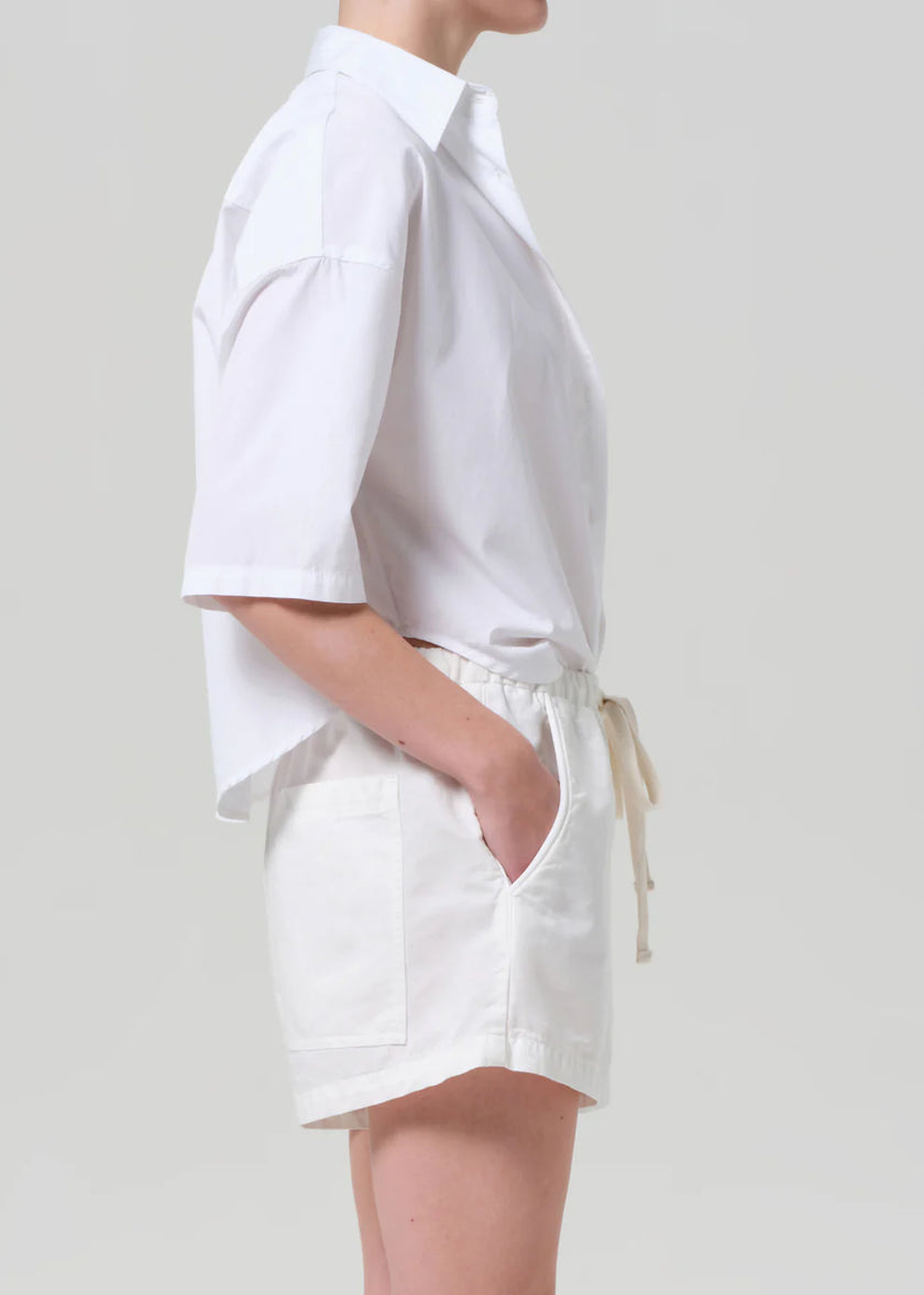 FRANCES CROPPED CAPE BUTTON UP