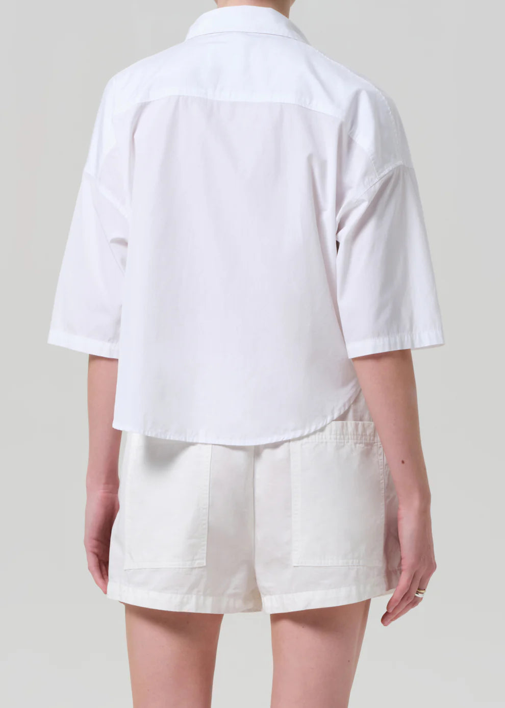 FRANCES CROPPED CAPE BUTTON UP
