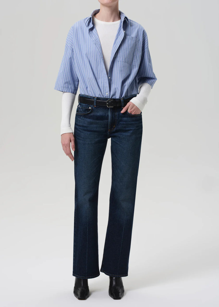 FRANCES CROPPED CAPE BUTTON UP