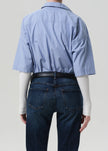 FRANCES CROPPED CAPE BUTTON UP