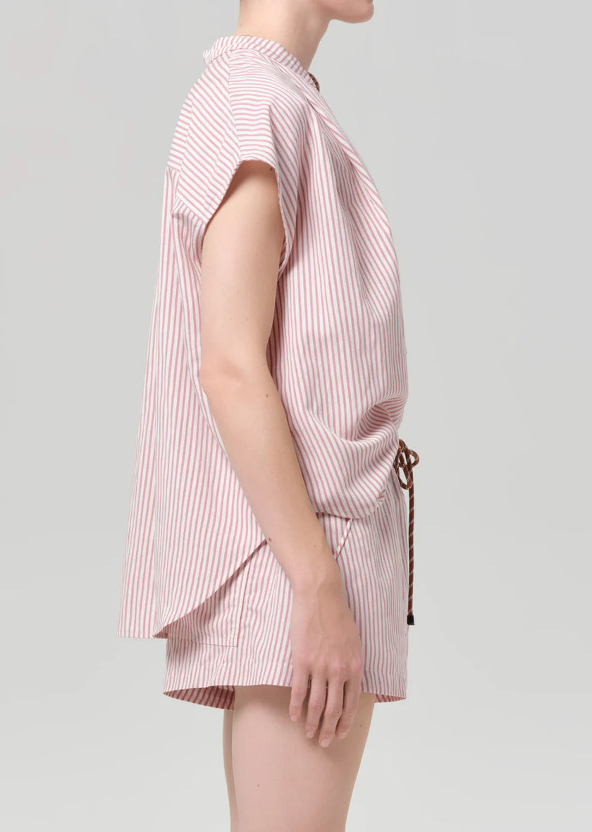 PENELOPE BLOUSE IN RASBERRY STRIPE