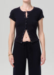 TABI SHORT SLEEVE CARDIGAN IN NAVY