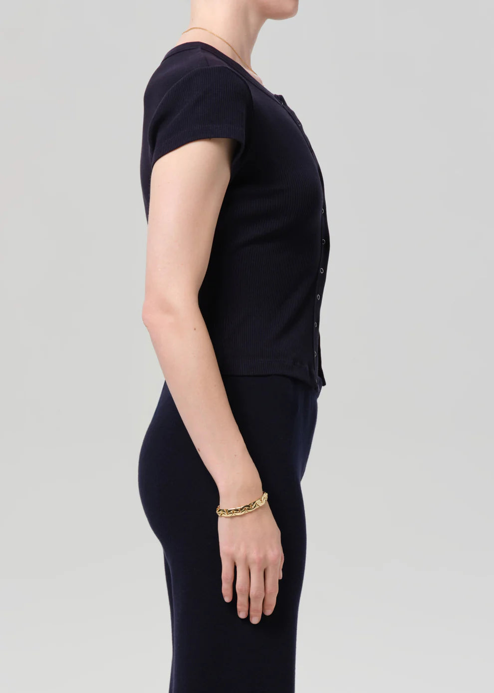 TABI SHORT SLEEVE CARDIGAN IN NAVY