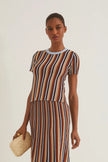 KNOLL TOP IN METALLIC STRIPE
