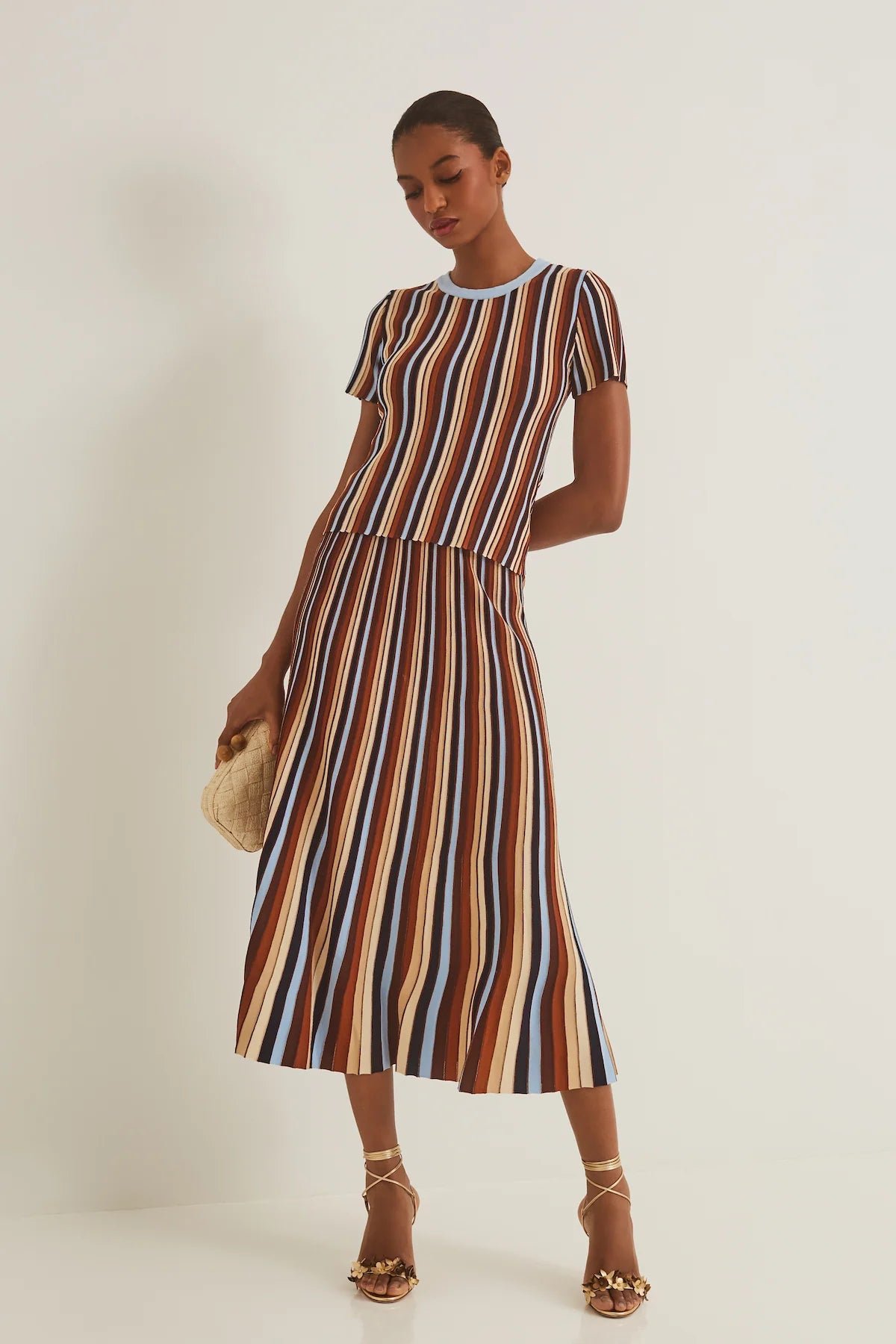 KNOLL TOP IN METALLIC STRIPE