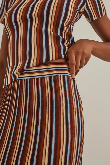 MONTANA SKIRT IN METALLIC STRIPE