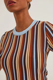 KNOLL TOP IN METALLIC STRIPE