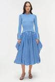 KENLIE TAFFETA KNIT MIDI DRESS
