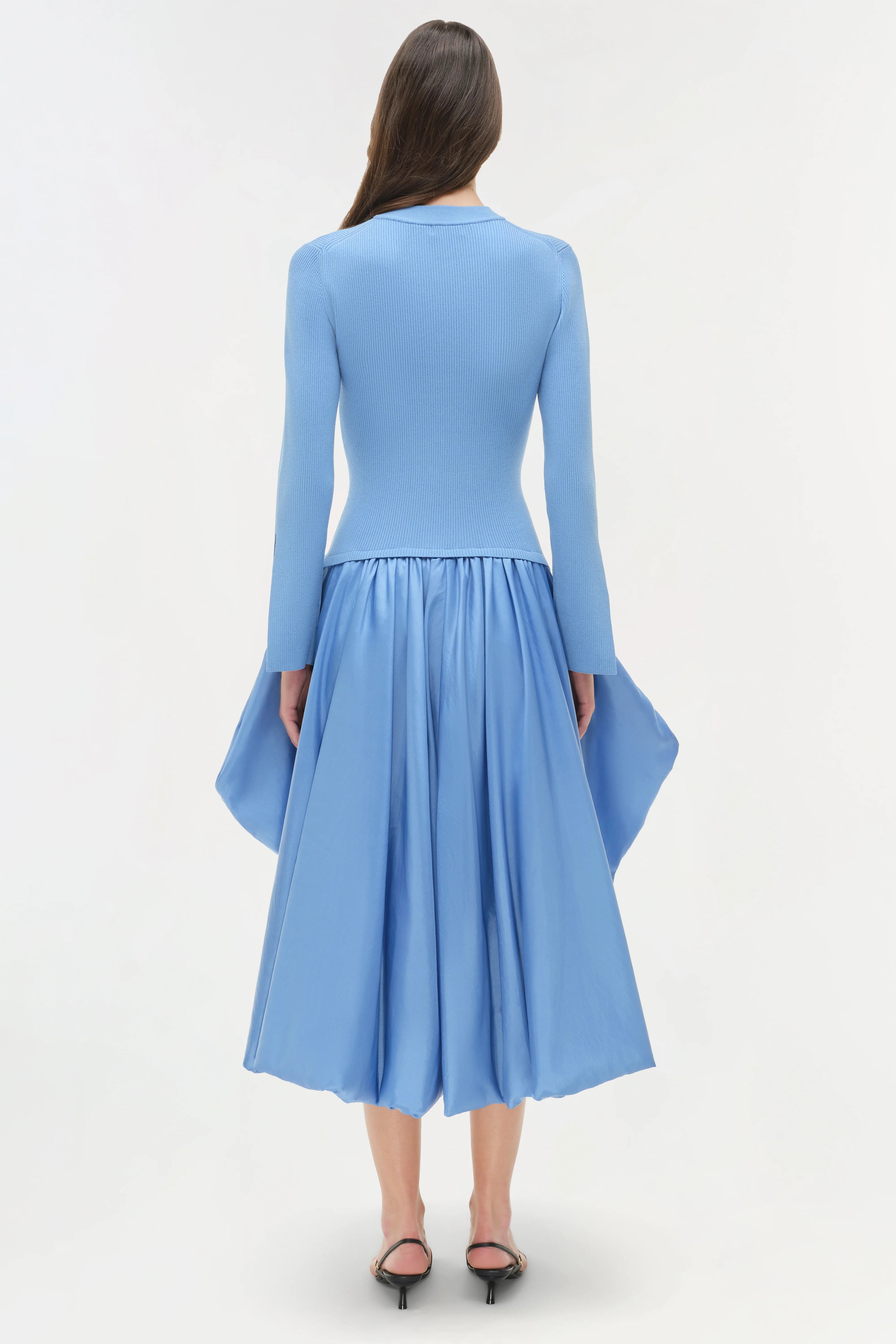 KENLIE TAFFETA KNIT MIDI DRESS