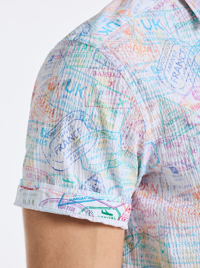 PASSPORT SHORT SLEEVE BUTTON DOWN SHIRT