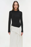 ORNELLA KNIT SATIN MIDI DRESS