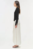 ORNELLA KNIT SATIN MIDI DRESS