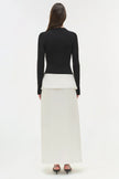 ORNELLA KNIT SATIN MIDI DRESS