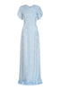 DAHLIA BLUE FLORAL PETAIL JACQUARD GOWN