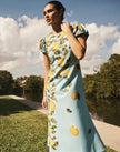 PERLA MIDI DRESS IN SORRENTO CITRUS