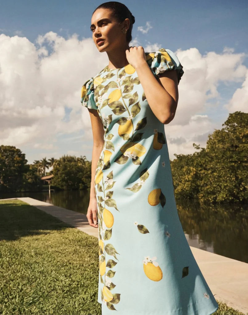 PERLA MIDI DRESS IN SORRENTO CITRUS