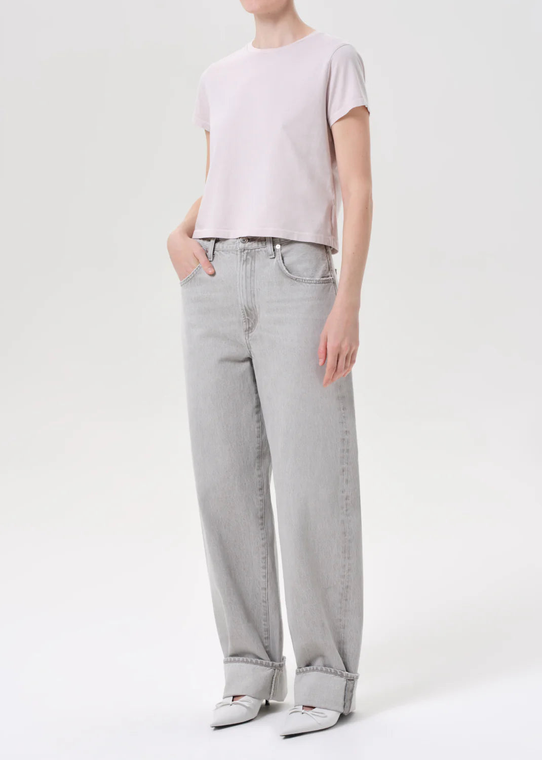 ADINE SHRUNKEN TEE IN ROSEWATER