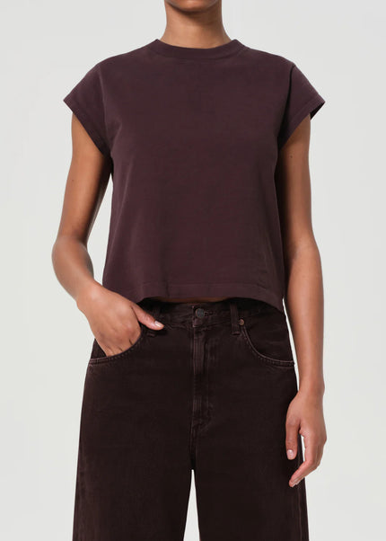 BRYCE CAP SLEEVE TEE IN ROOT