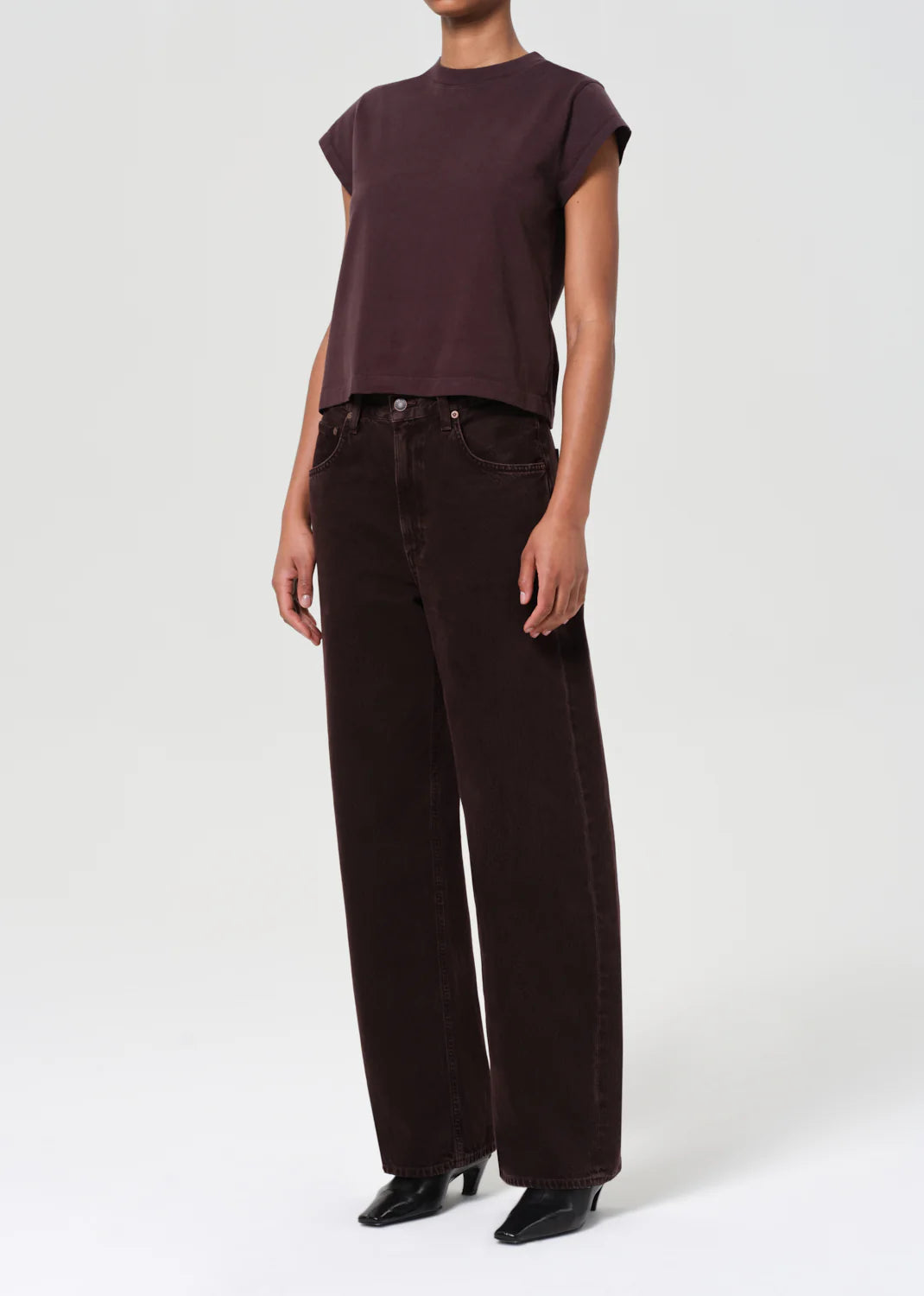 BRYCE CAP SLEEVE TEE IN ROOT