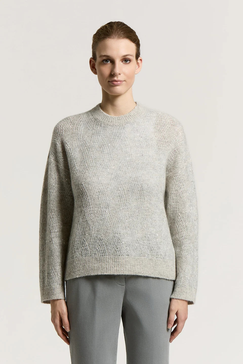 WOOL ALPACA  AND MOHAIR SWEATER WITH SEQUINS