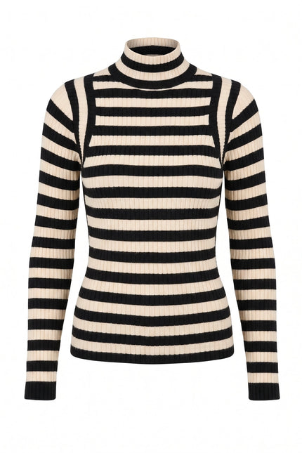 LINH ENGINEERED STRIPE SWEATER TOP
