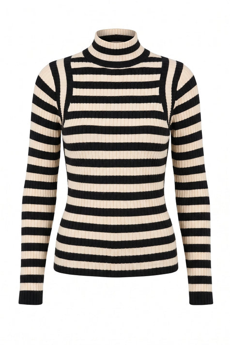 LINH ENGINEERED STRIPE SWEATER TOP