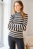 LINH ENGINEERED STRIPE SWEATER TOP