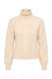 WABI MIX SWEATER MIXED STITCH CABLEKNIT TURTLENECK