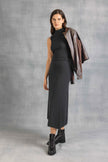 MANDARIN TEXTURED SWEATER MIDI SKIRT