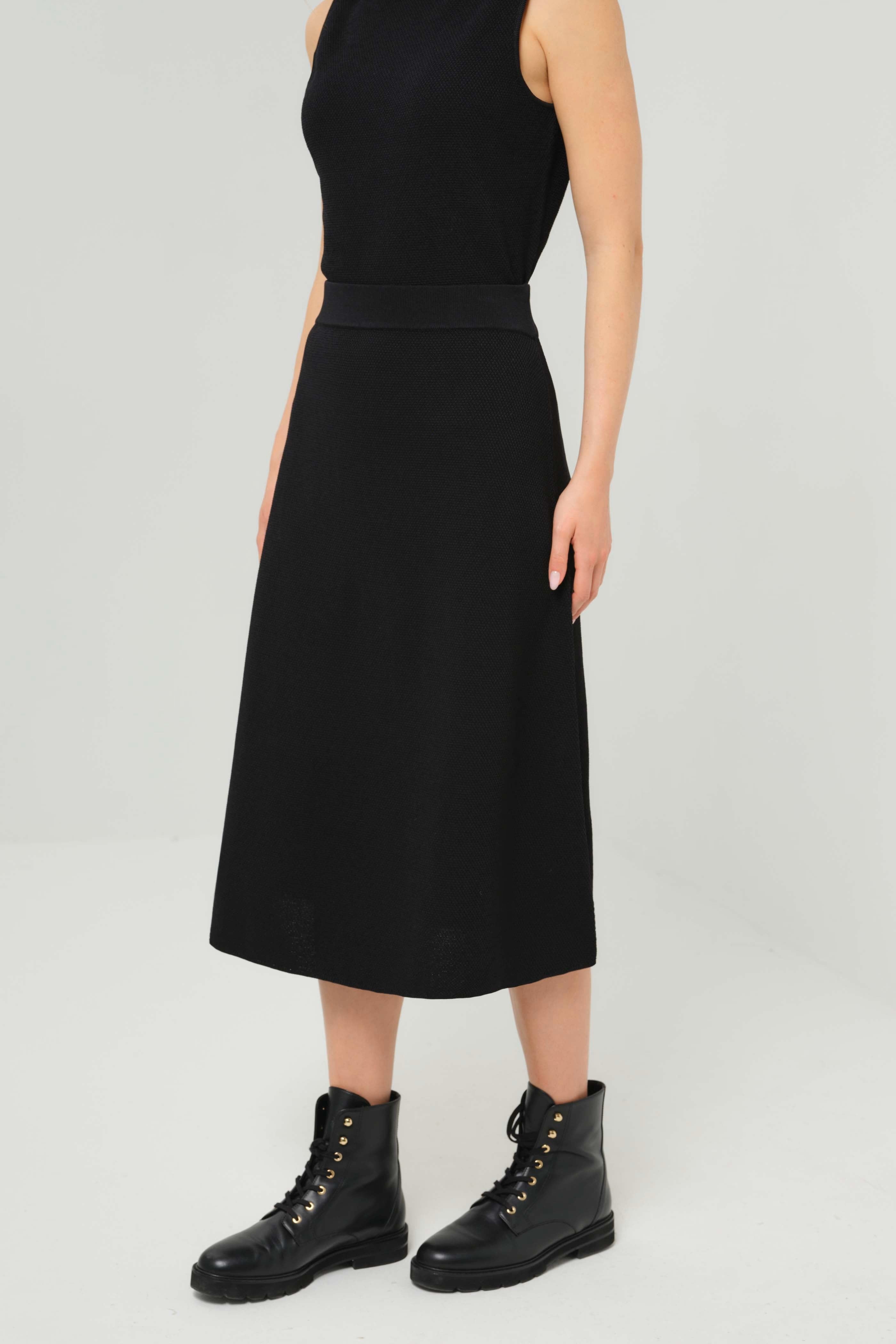 MANDARIN TEXTURED SWEATER MIDI SKIRT