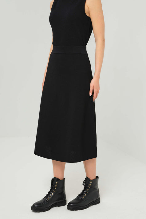 MANDARIN TEXTURED SWEATER MIDI SKIRT