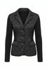 SORA MIXED MEDIA QUILTED FRONT 3 BUTTON BLAZER