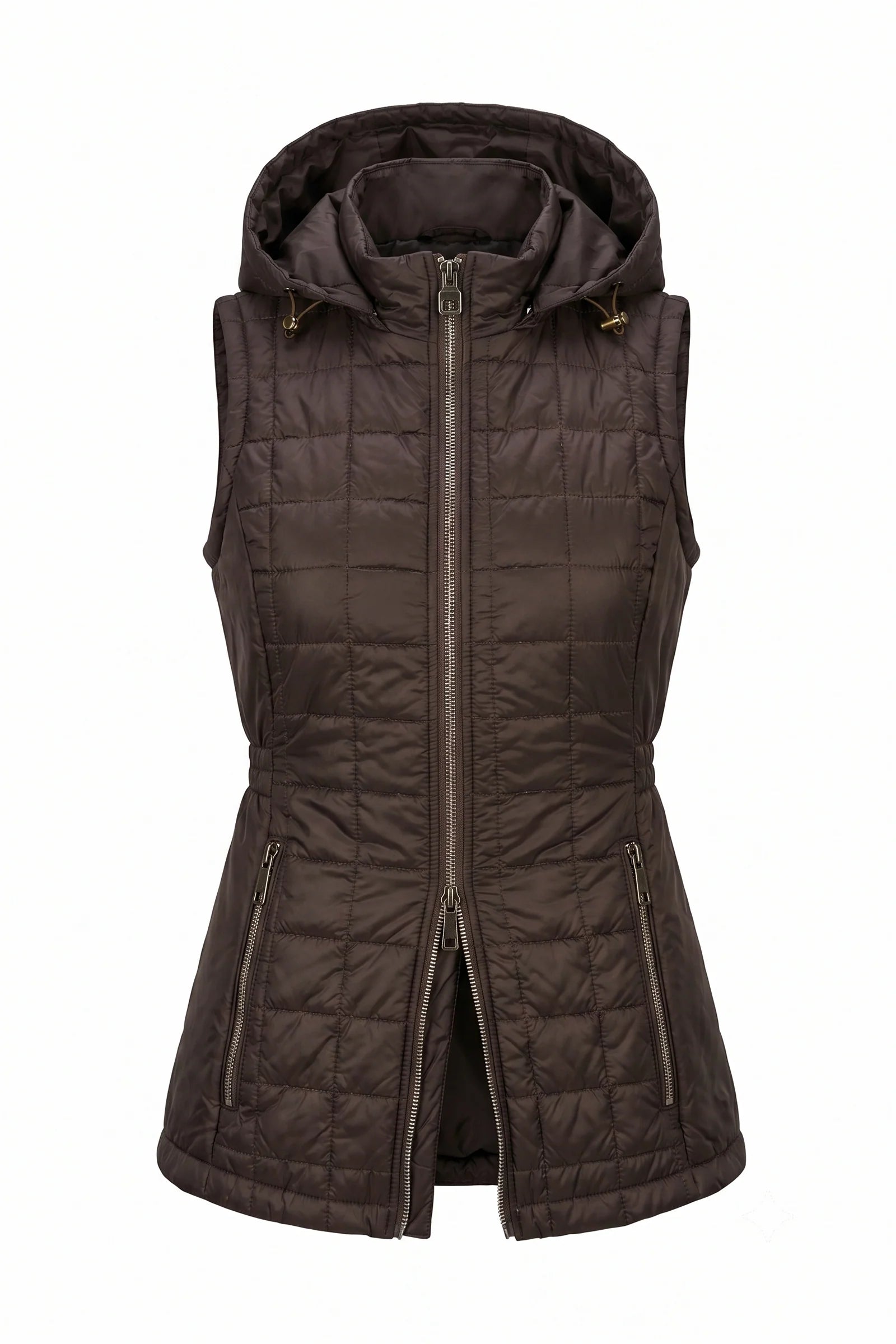 HOODED MONTREAL QUILTED VEST WITH REMOVABLE HOOD