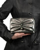RUCHED CRYSTAL CROSSBODY BAG