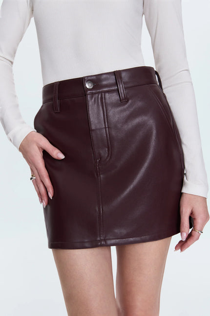 ABI HIGH RISE MINI SKIRT IN CABERNET