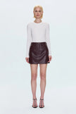 ABI HIGH RISE MINI SKIRT IN CABERNET