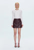 ABI HIGH RISE MINI SKIRT IN CABERNET