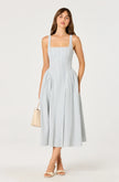 VINYA PLAID BOW BACK MIDI DRESS