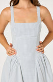 VINYA PLAID BOW BACK MIDI DRESS