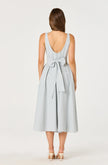 VINYA PLAID BOW BACK MIDI DRESS