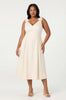 JOLEENA LINEN BOW STRAP MIDI DRESS