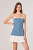 AMREN MIXED MEDIA DENIM DRESS