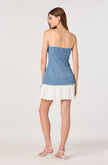 AMREN MIXED MEDIA DENIM DRESS