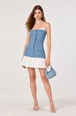 AMREN MIXED MEDIA DENIM DRESS
