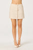 CAILEY CROCHET TRIM BUTTON FRONT MINI SKIRT IN NATURAL