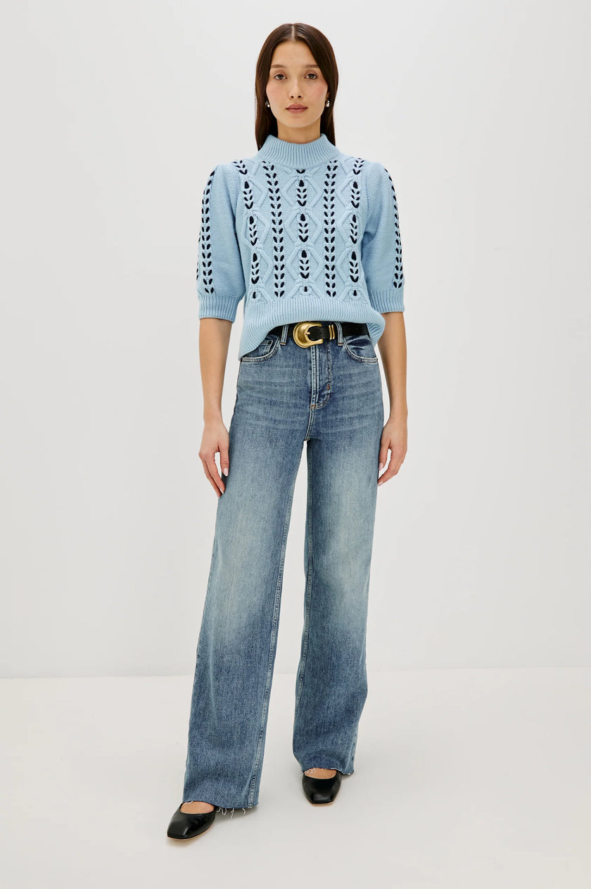 ADDY SWEATER IN SKY NAVY CABLES