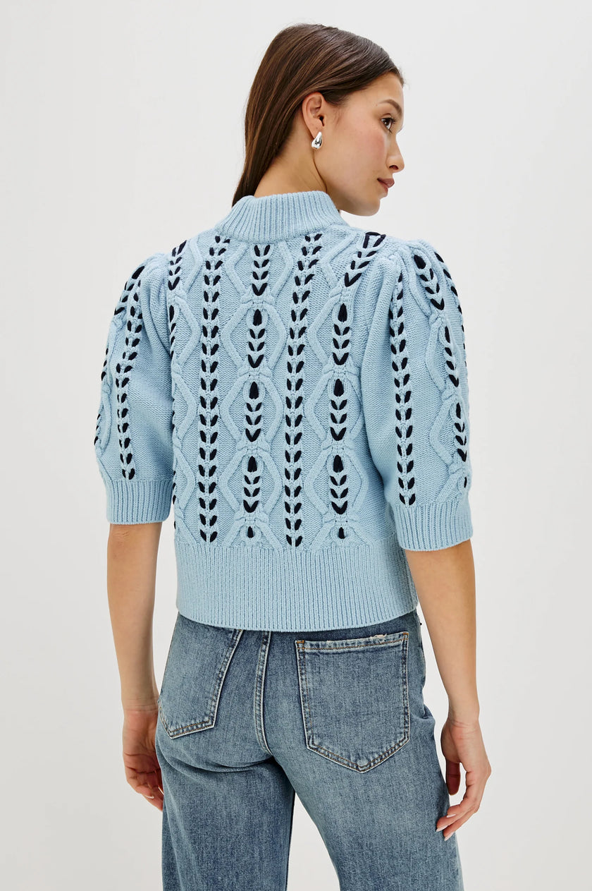 ADDY SWEATER IN SKY NAVY CABLES