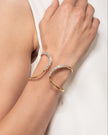 SOLANALES CRYSTAL FREEFORM HINGE CUFF BRACELET