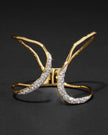 SOLANALES CRYSTAL FREEFORM HINGE CUFF BRACELET